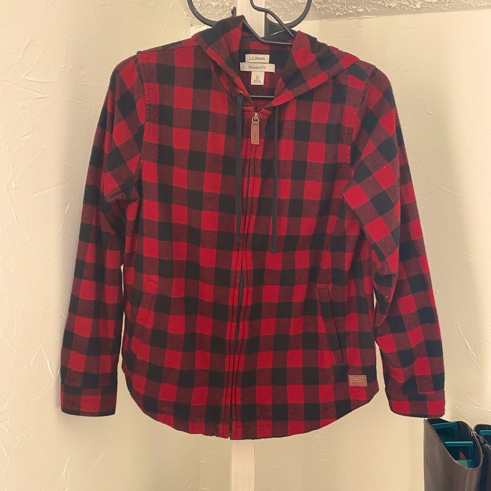 LL Bean zip up flannel shirt